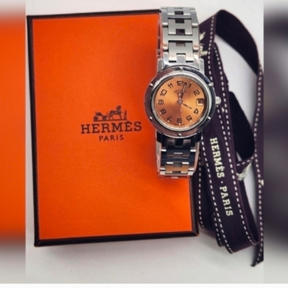 Hermes‎ Clipper CL4.210 Gold Dial Swiss QZ Women's Watch